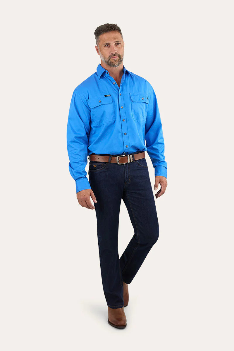 King River Full Button Work Shirt - Blue