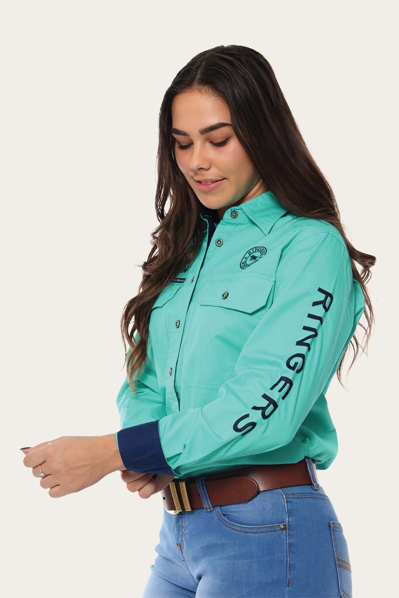 Signature Jillaroo Womens Full Button Work Shirt - Mint