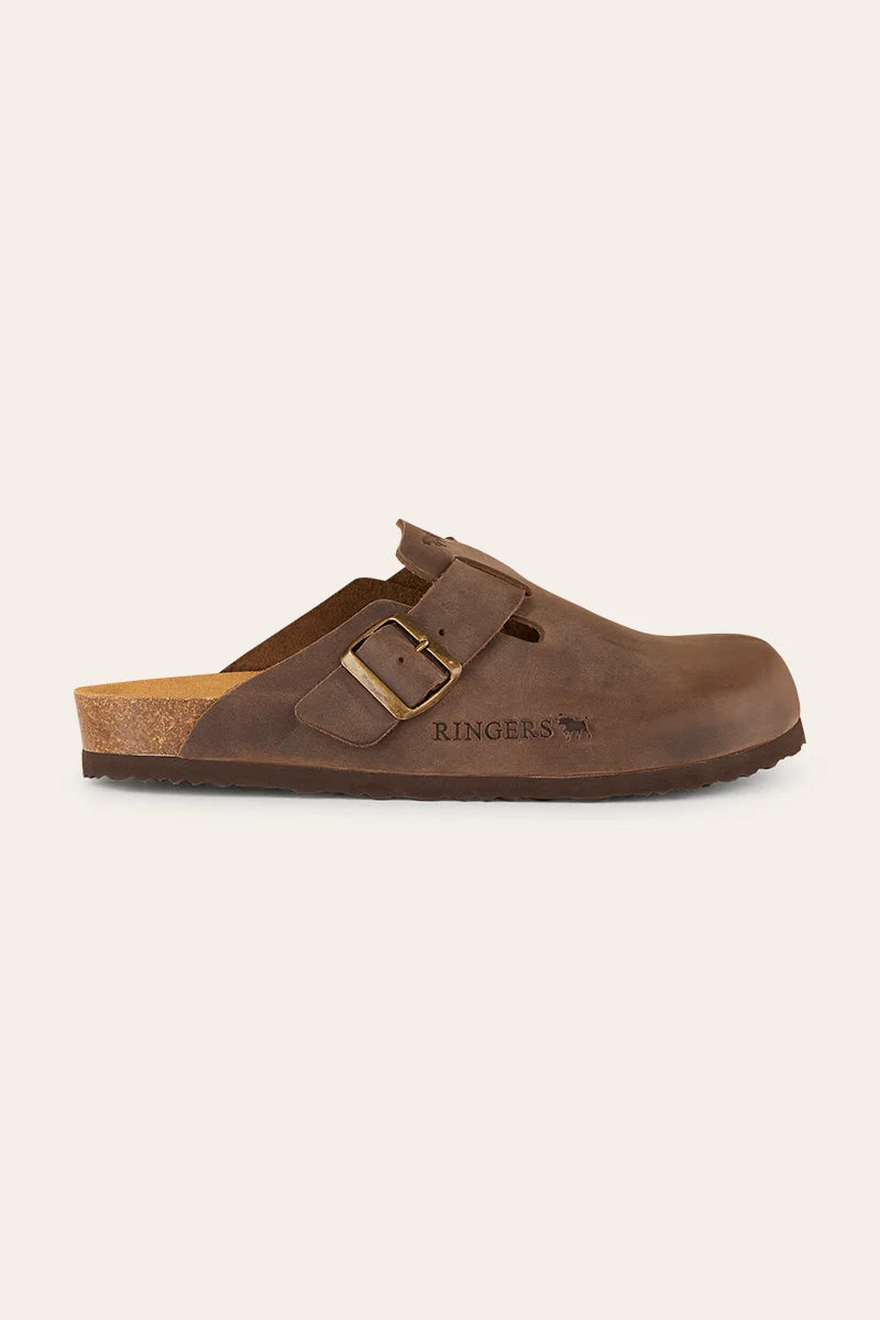 Byron - Leather Cork Clog - Tobacco