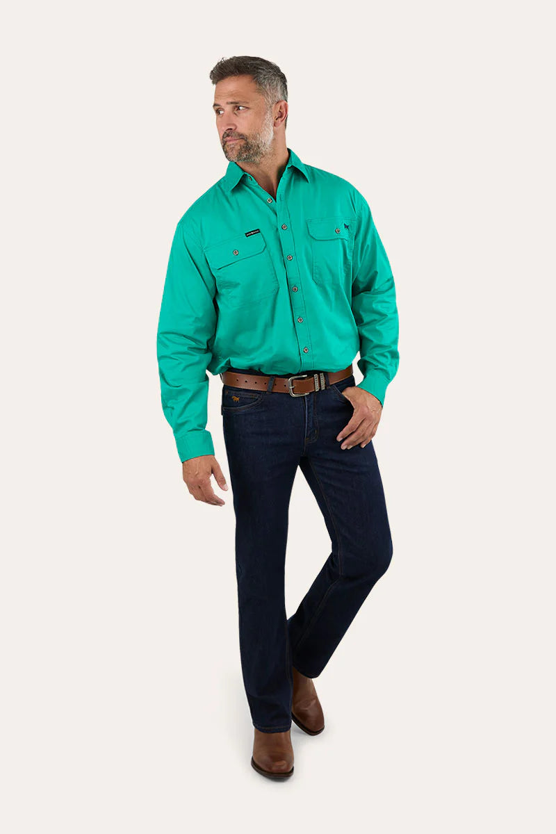 King River Full Button Work Shirt - Green
