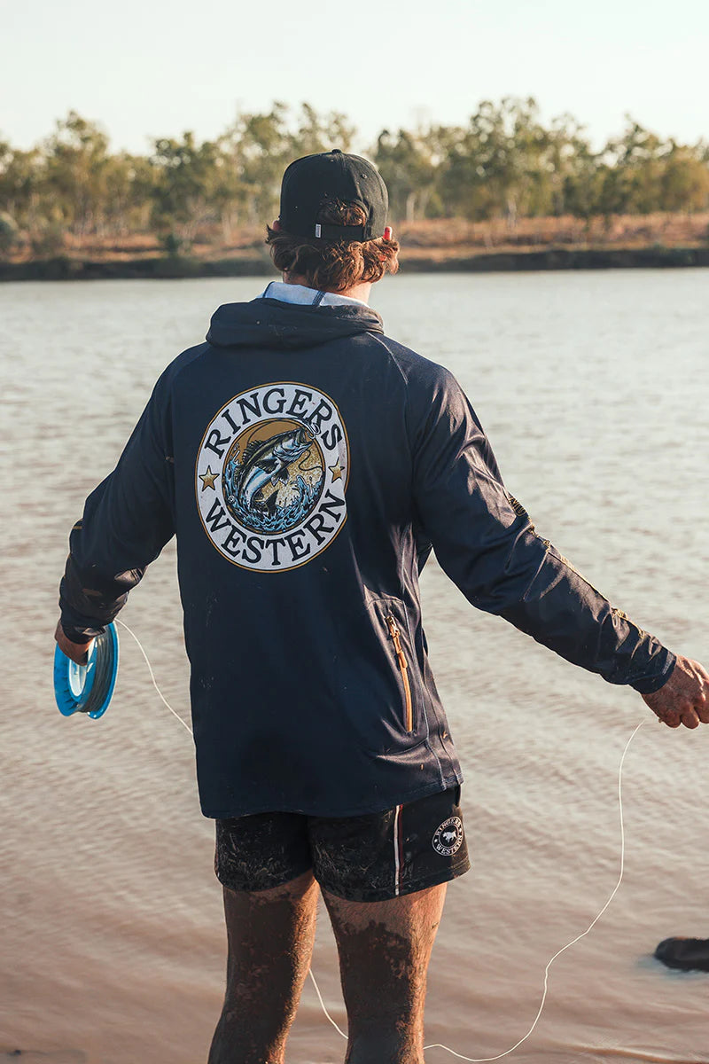 Big Catch Hooded Fishing Jersey - Navy