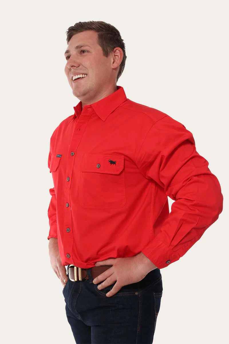 King River Full Button Work Shirt - Red