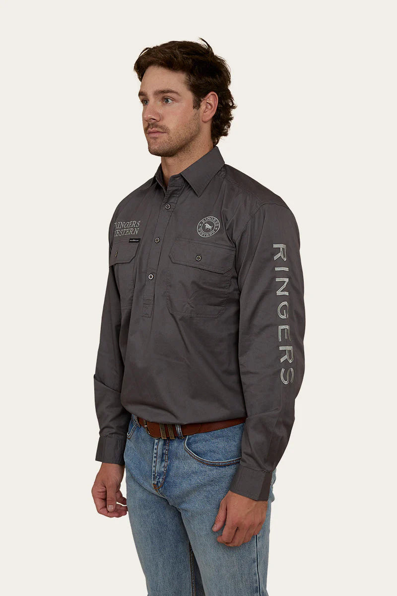 Hawkeye Men’s Half Button Work Shirt Magnum/Ultimate Grey