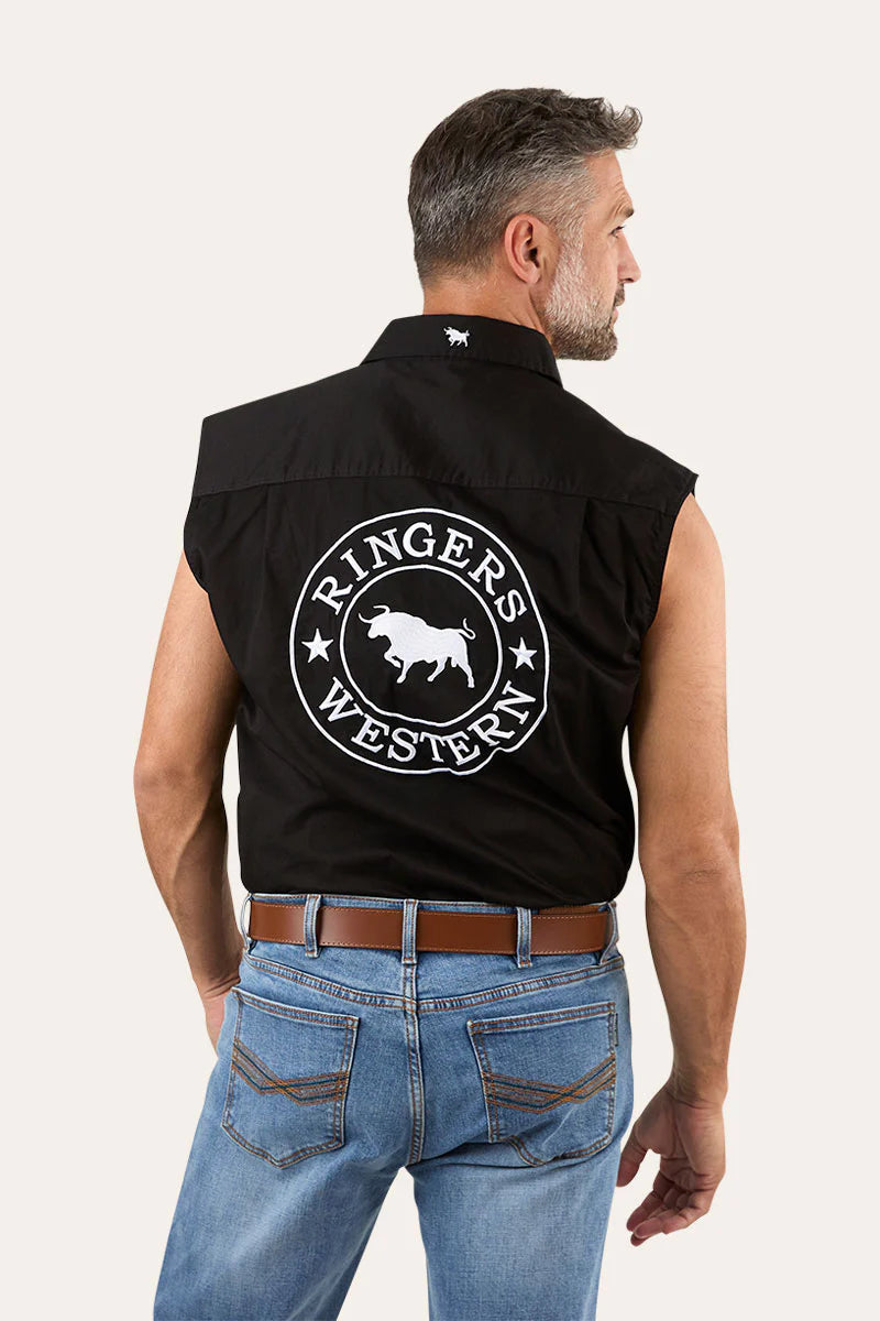 Hawkeye Mens Sleevless Work Shirt - Black
