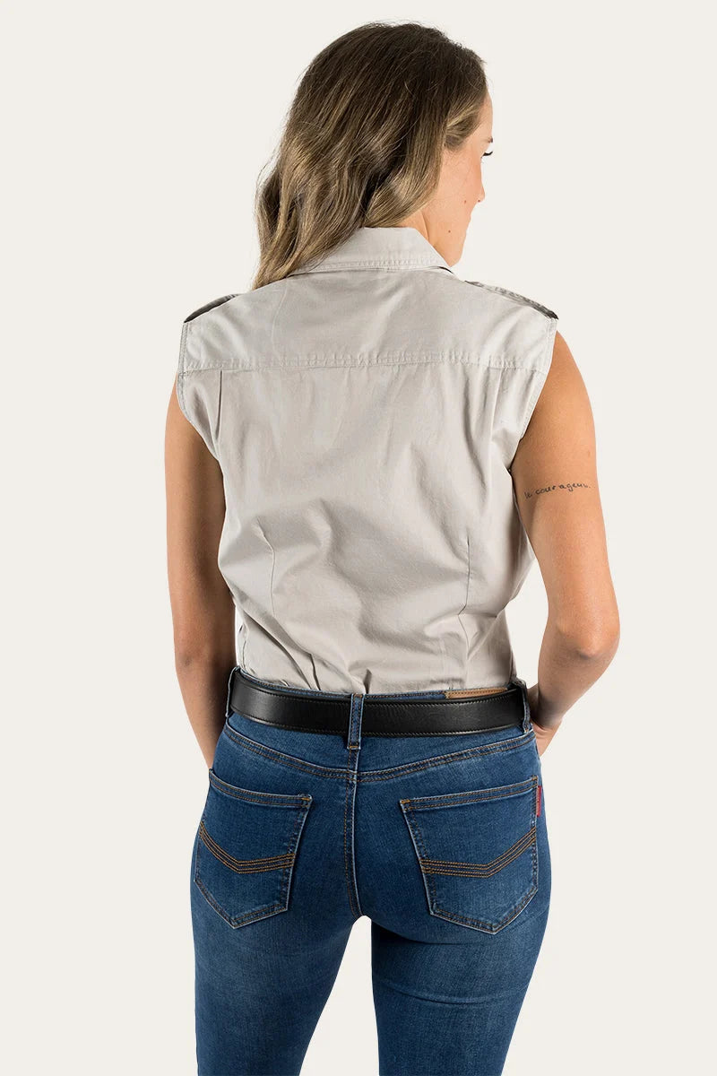 Pentecost River Womens Sleeveless Work Shirt - Beige
