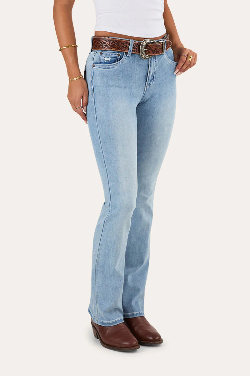 Katherine Cowgirl Womens Mid Rise Bootleg Jeans