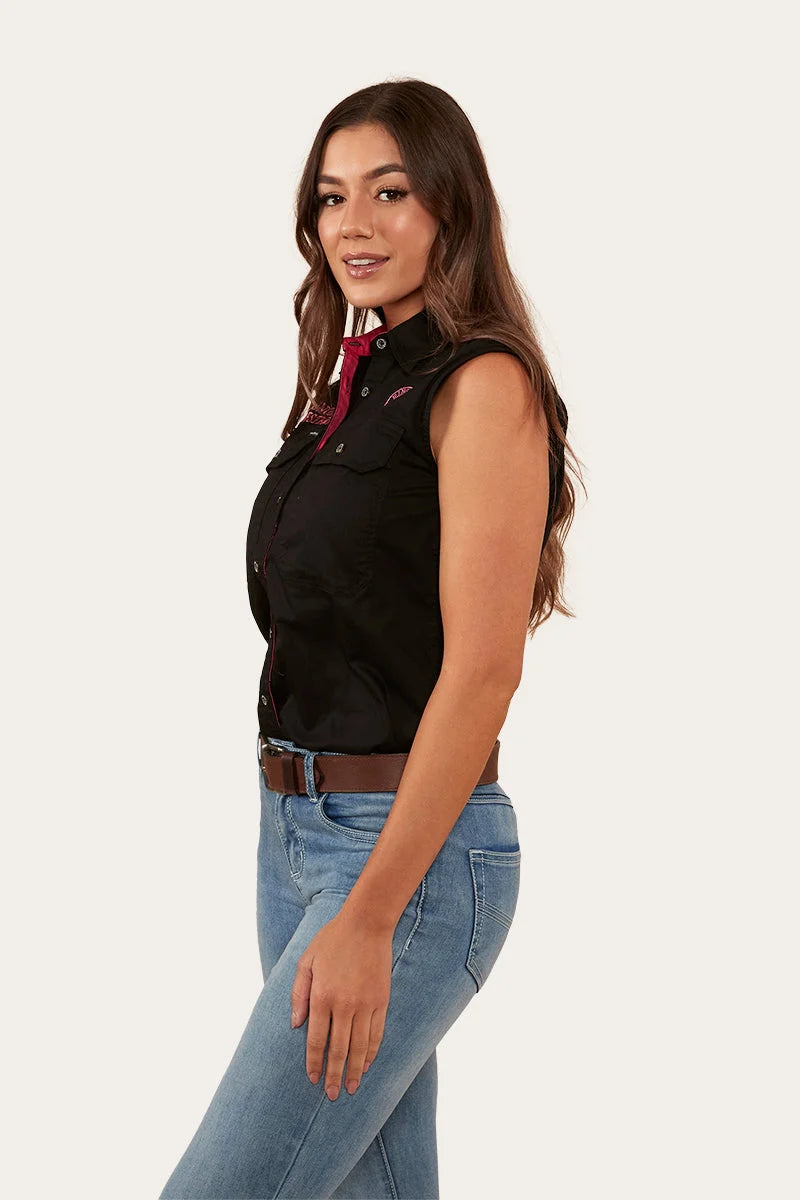 Signature Jillaroo Womens Sleeveless Work Shirt - Black