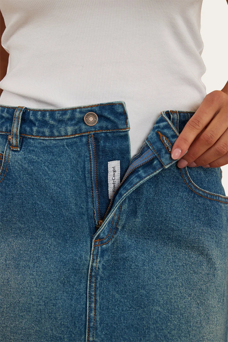 Venice Women’s Denim Skirt - Light Wash Blue