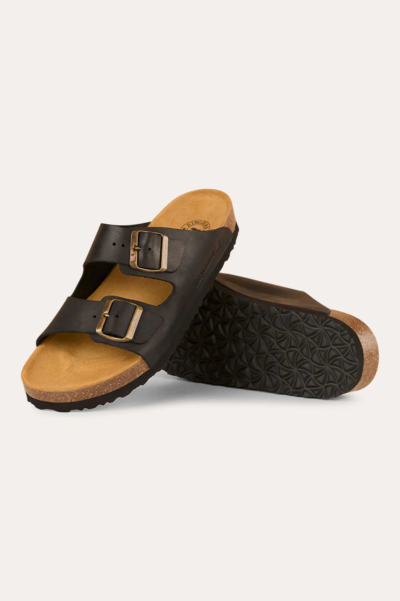 Ashford - Leather Cork Sandal - Black