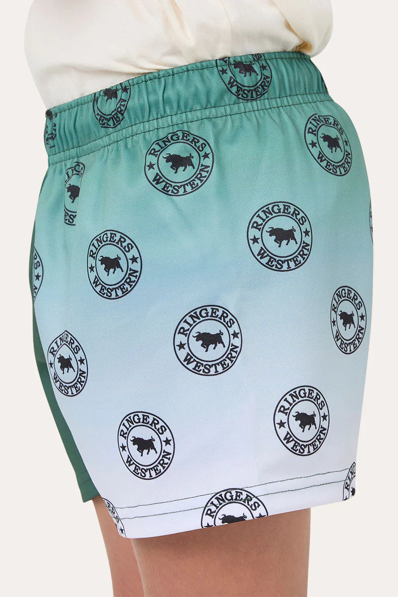 Signature Bull Kids Footy Shorts - Pine