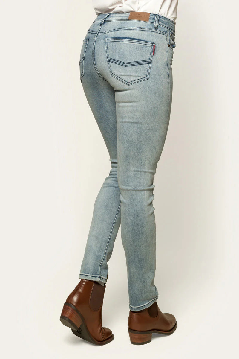 VIctoria Womens Mid Rise Straight Leg Jeans - Light Blue