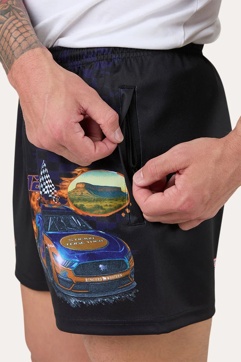 Ringers Racing Unisex Footy Shorts - Black