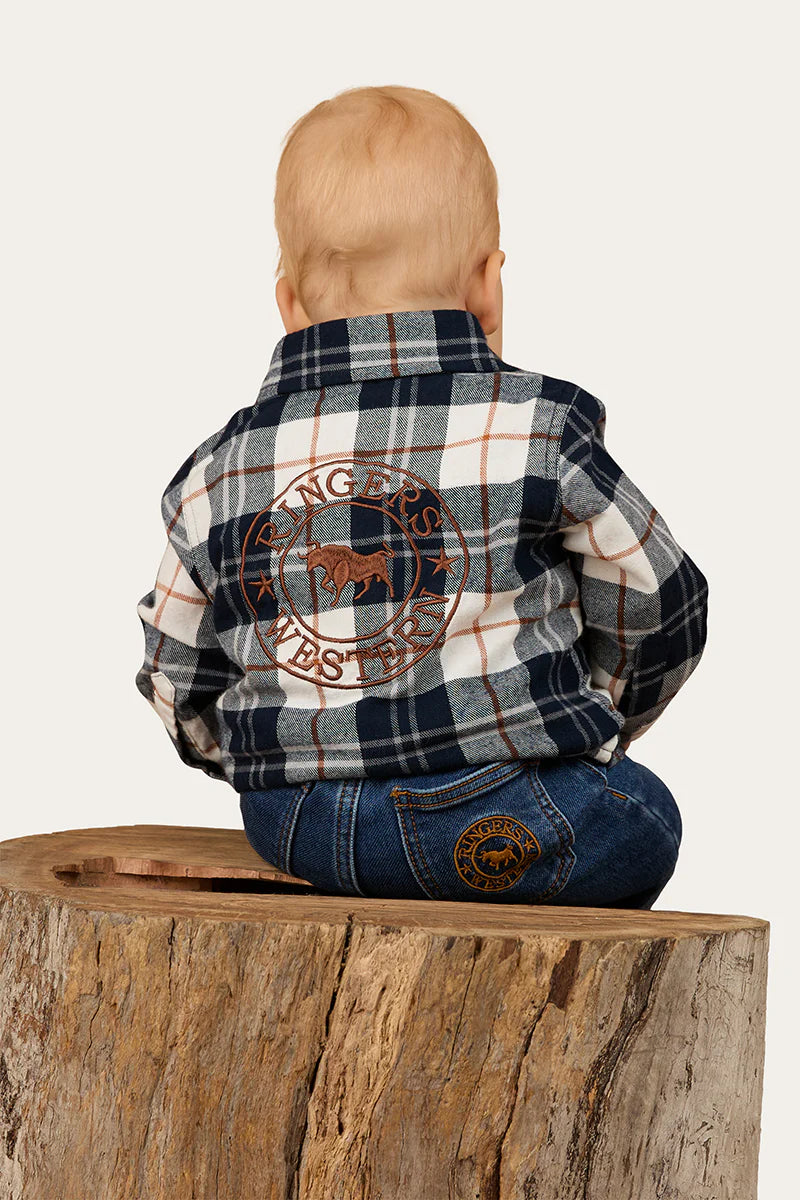 Rory Babies Flannel Shirt - Navy/Tobacco