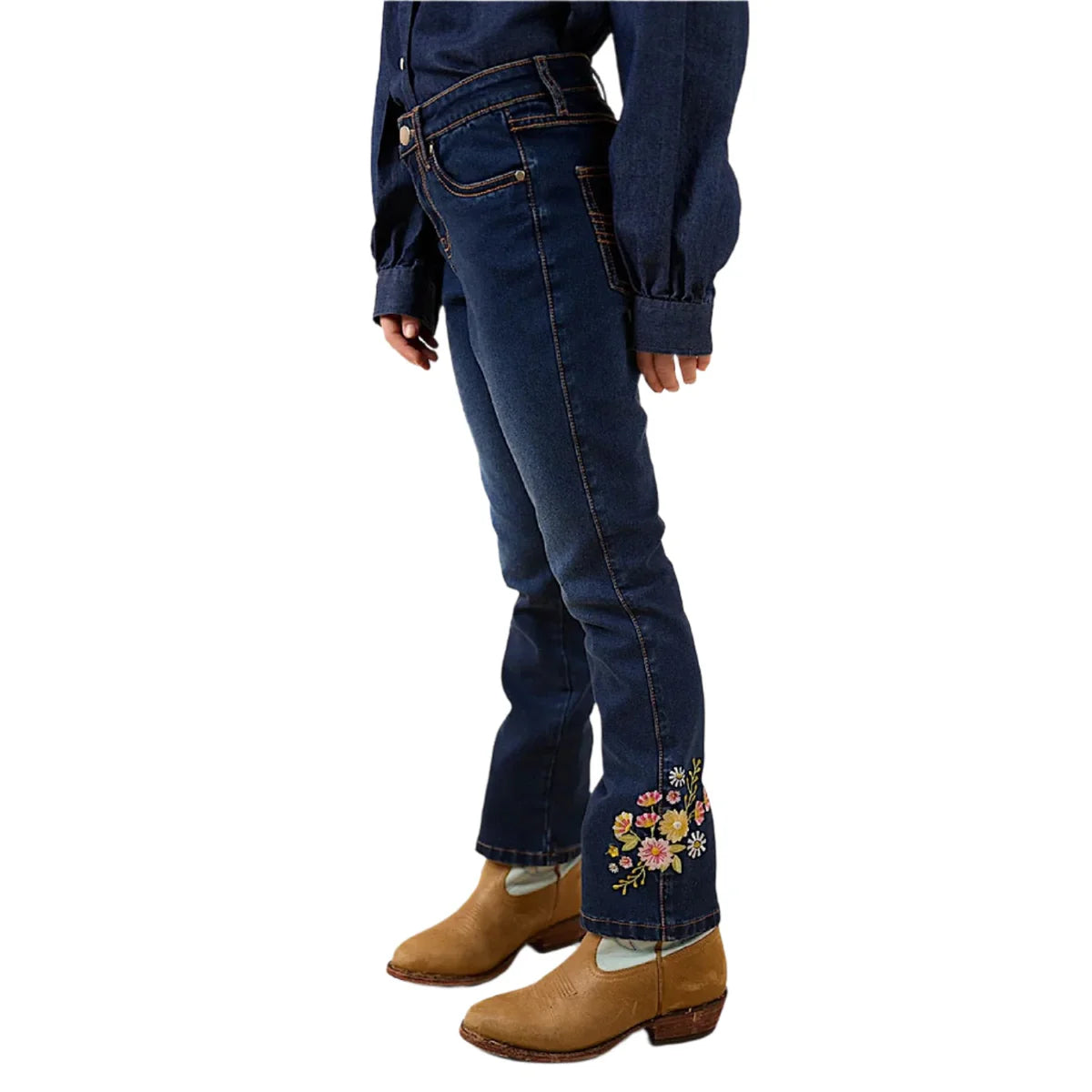 Dahlia Kids Bootleg Jeans - Classic Blue