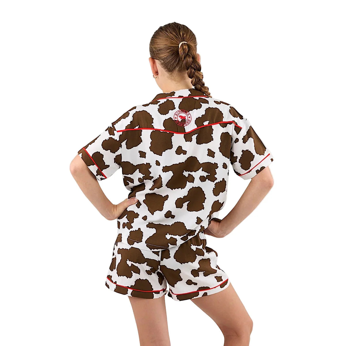 Evadale Kids Short Pyjama Set - White/Chocolate