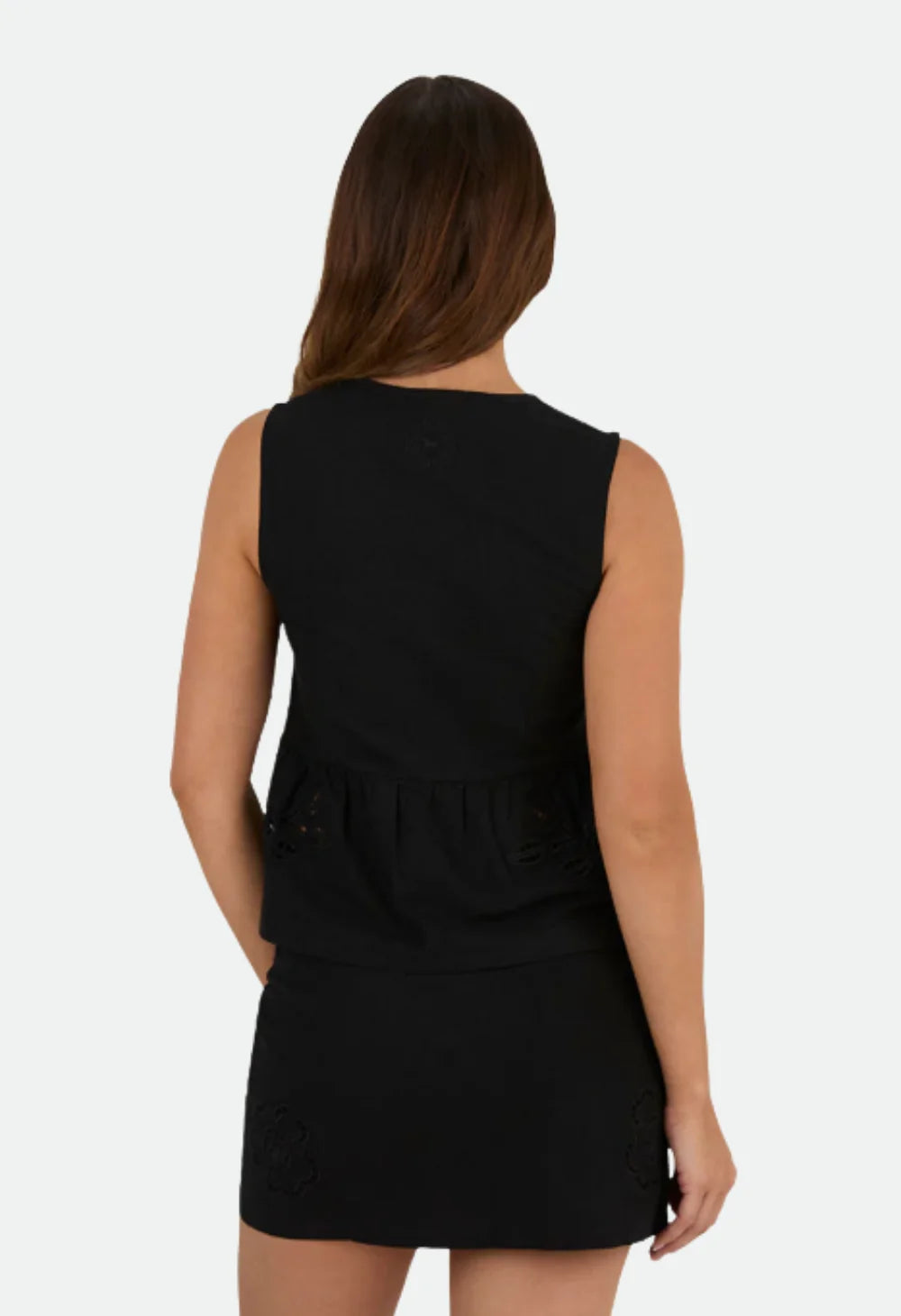 Jynette Womens Tie Front Top - Black