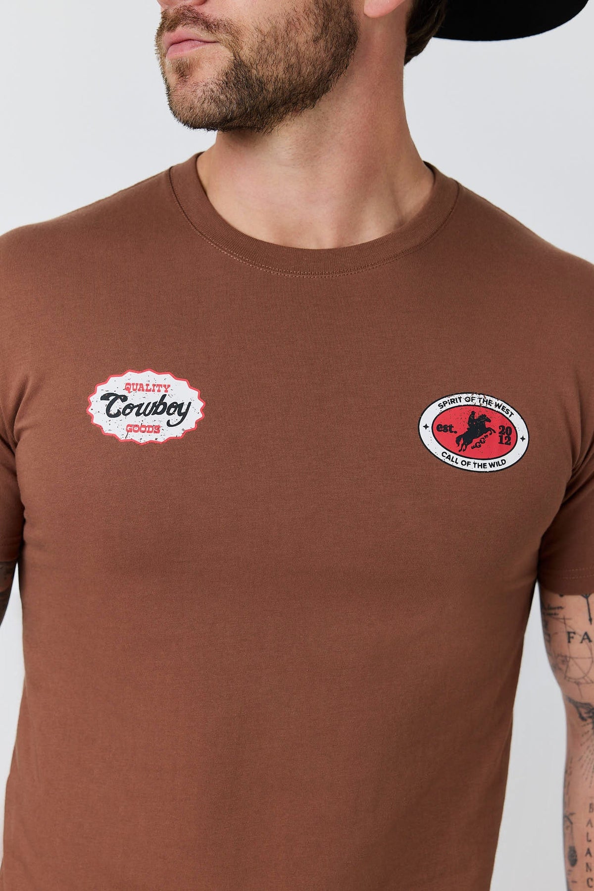 Grayson Men’s Stock Fit T-shirt - Washed Saddle Brown