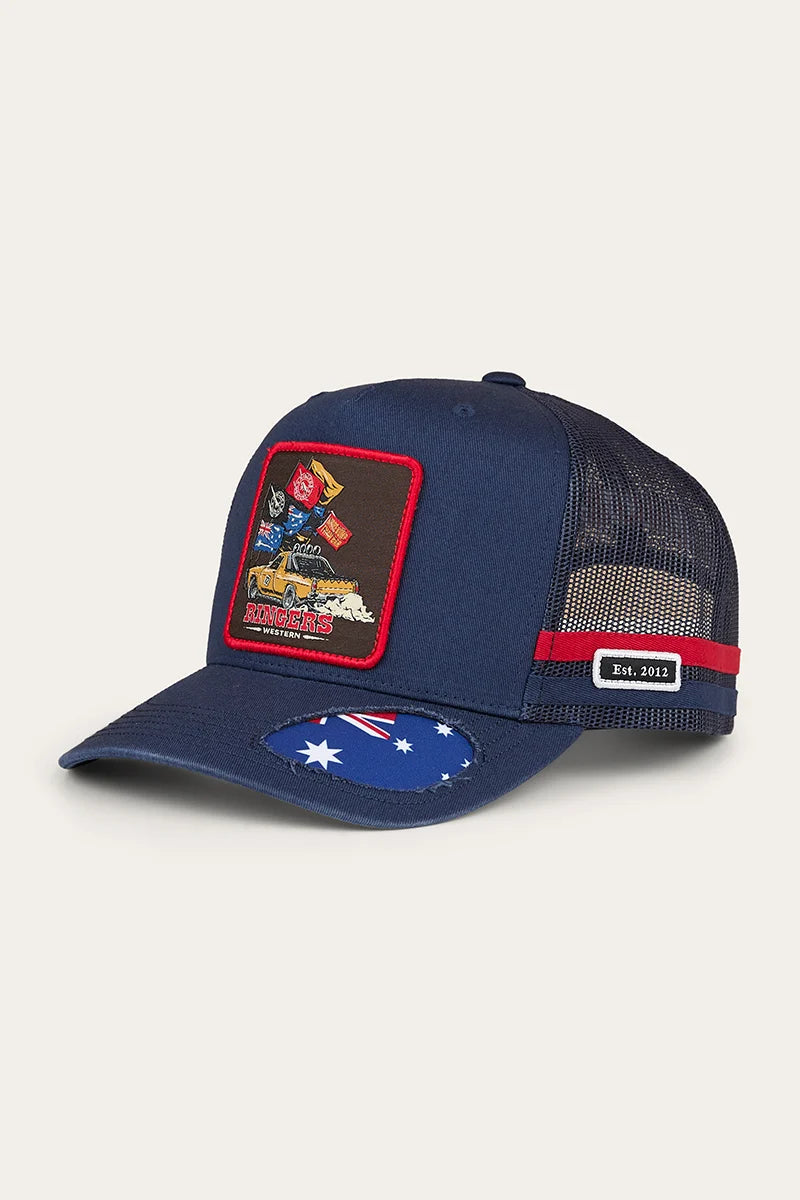 Ute Flag Deep Fit Trucker Cap - Navy/Red