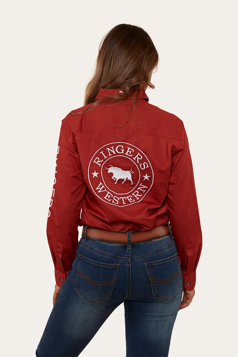 Signature Jillaroo Womens Full Button Work Shirt - Red