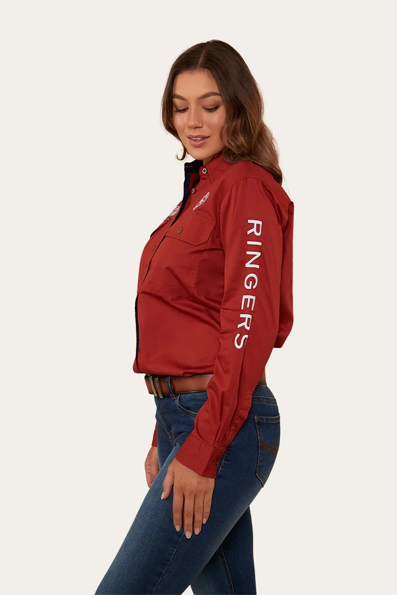 Signature Jillaroo Womens Full Button Work Shirt - Red