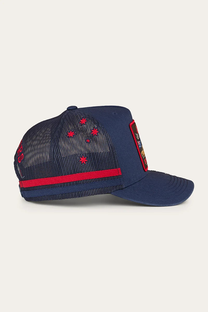 Ute Flag Deep Fit Trucker Cap - Navy/Red