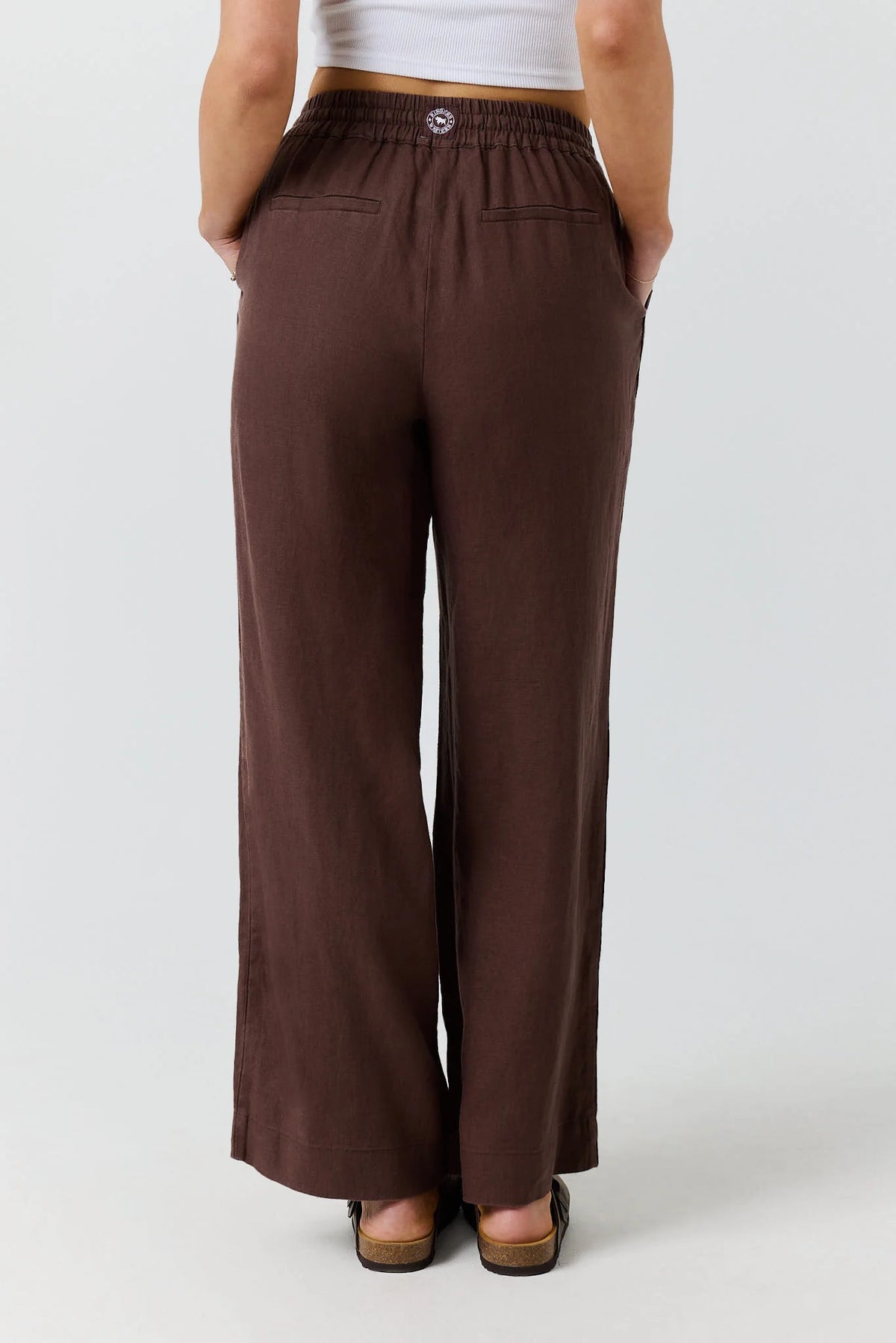 Hattie Women’s Linen Drawstring Pant - Chocolate