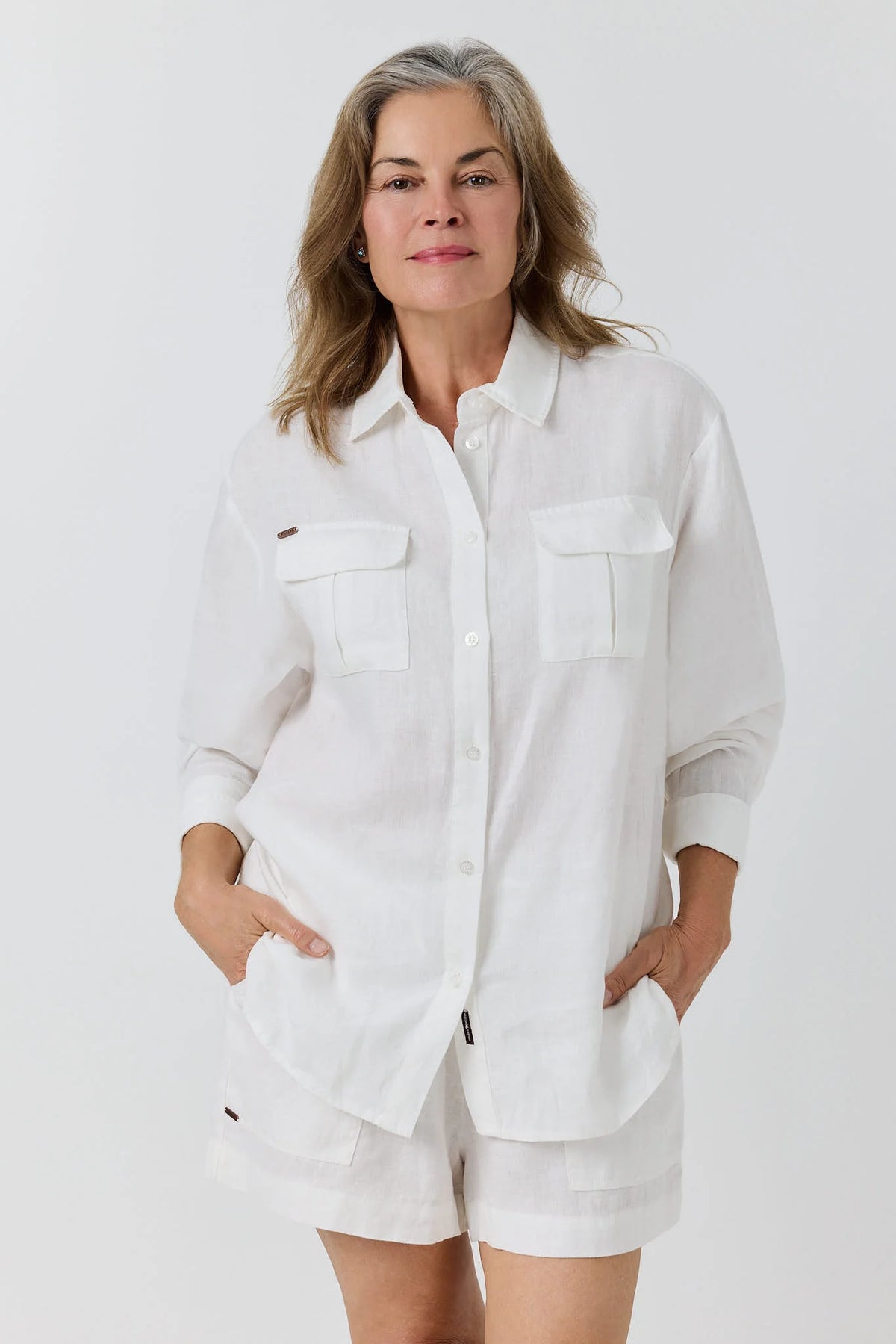 Celine Women’s Oversized Linen Shirt - White