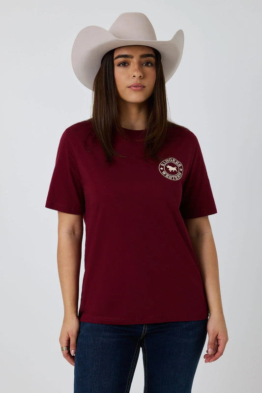Signature Bull Women’s Loose fit T-shirt - Plum / Beige