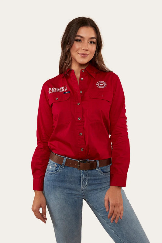 Signature Jillaroo Womens Full Button Work Shirt - Red