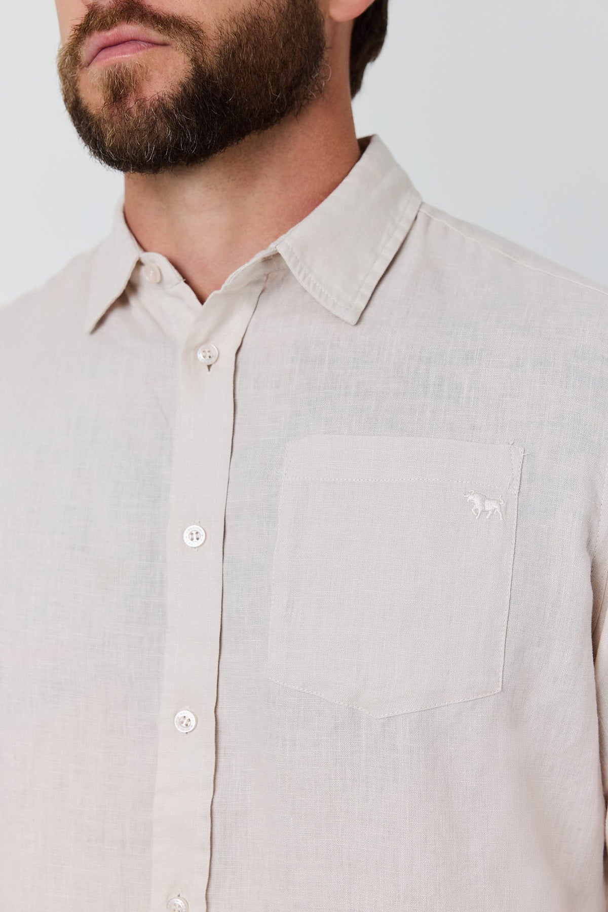 Fieldstone Men’s Linen Shirt - Sand