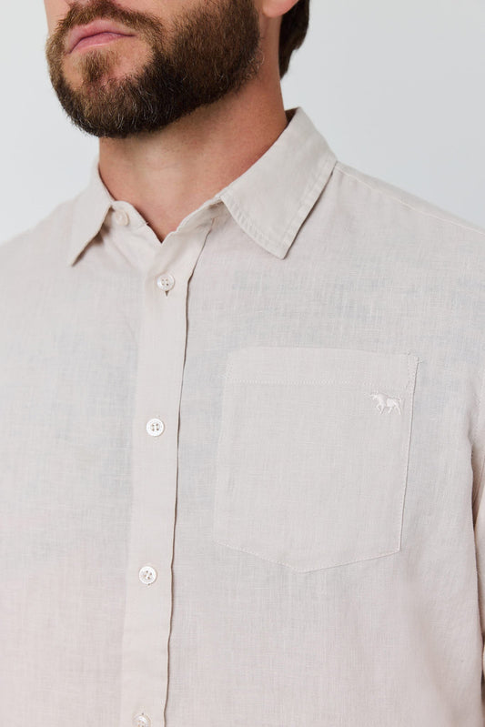 Fieldstone Men’s Linen Shirt - Sand