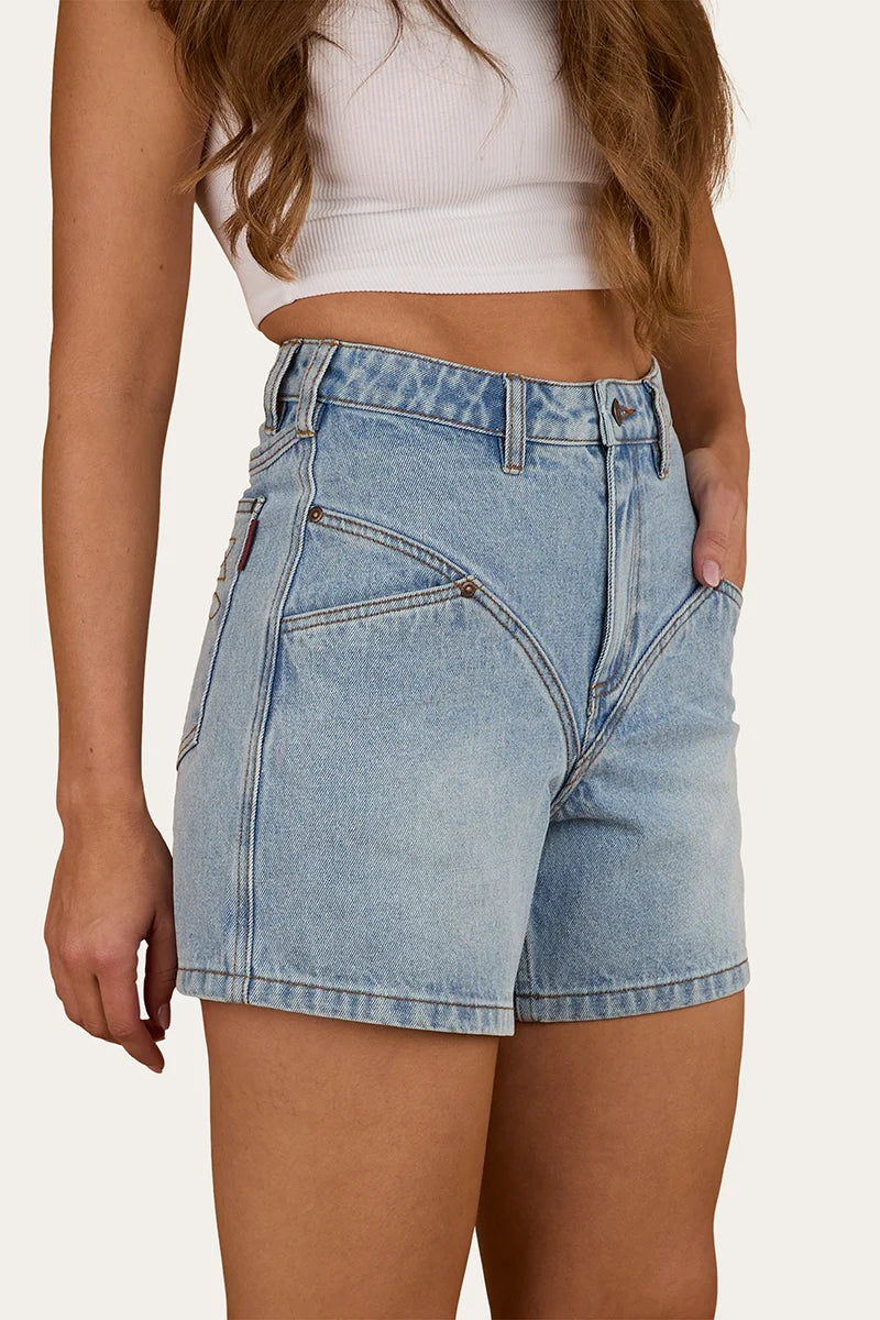 Charlene Womens Denim Shorts- Light Wash Blue