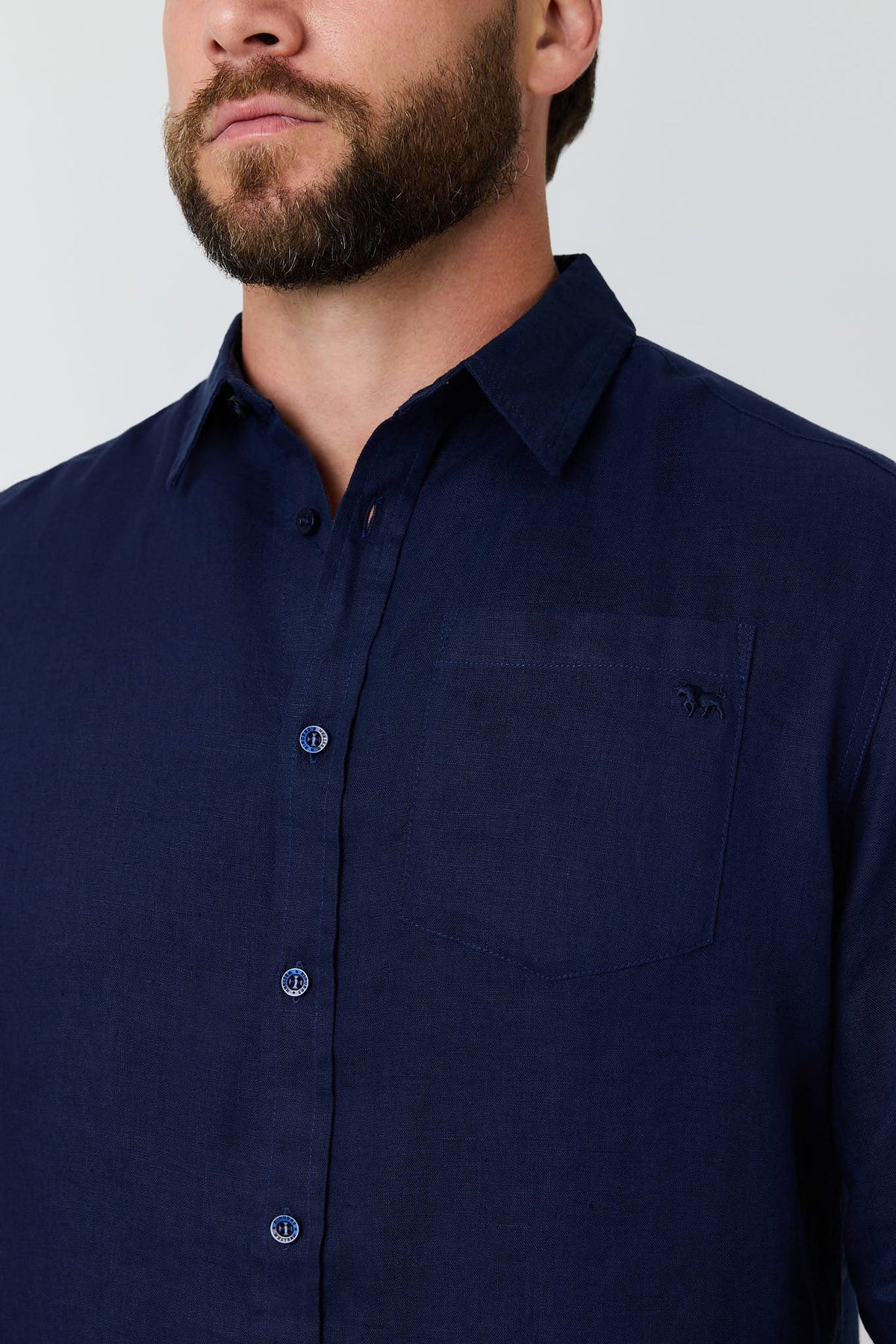 Fieldstone Men’s Linen Shirt - Navy