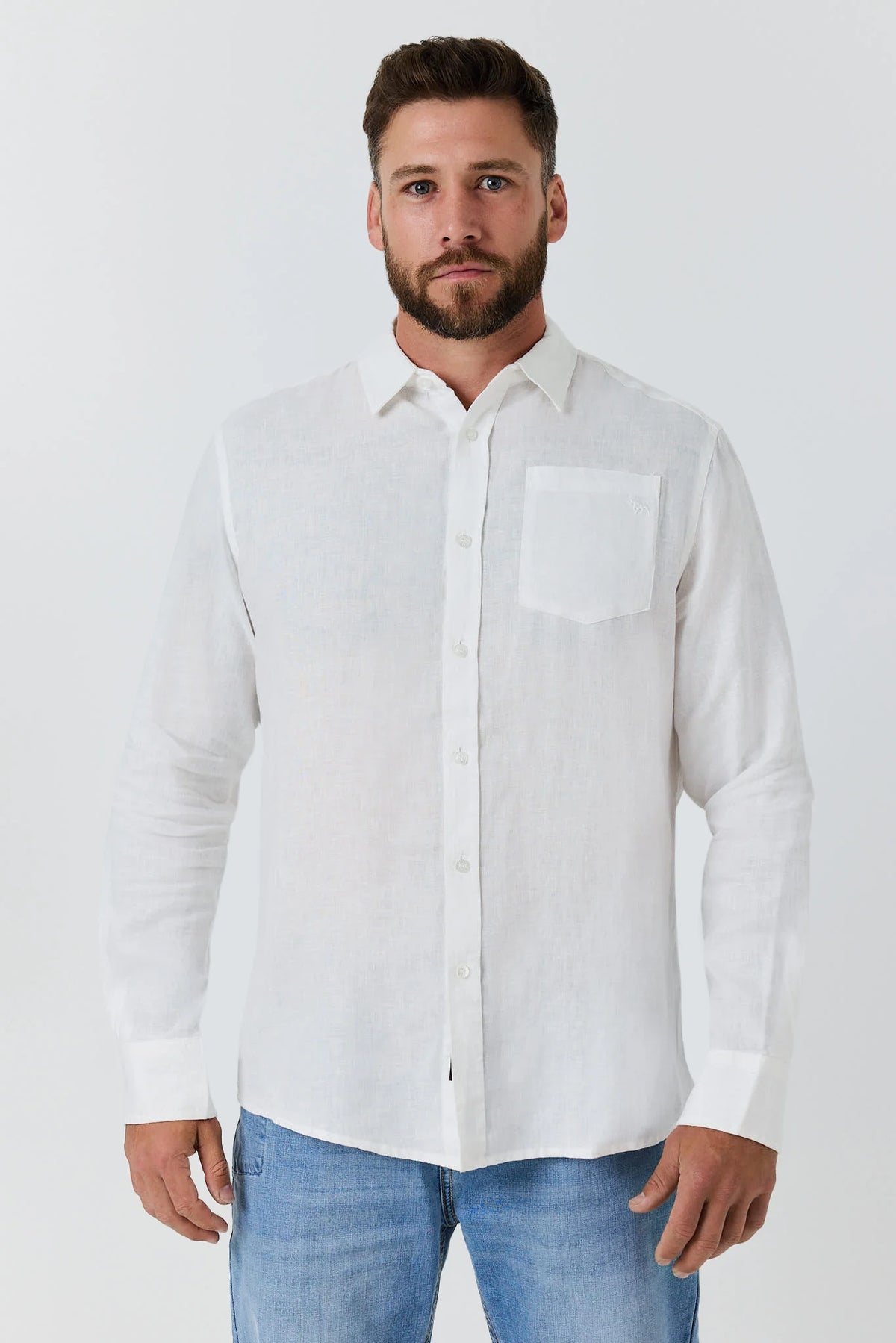 Fieldstone Men’s Linen Shirt - White