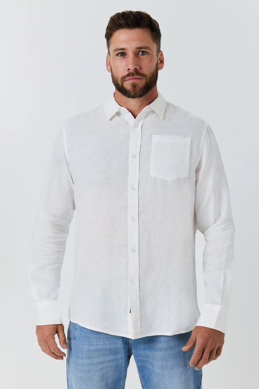 Fieldstone Men’s Linen Shirt - White