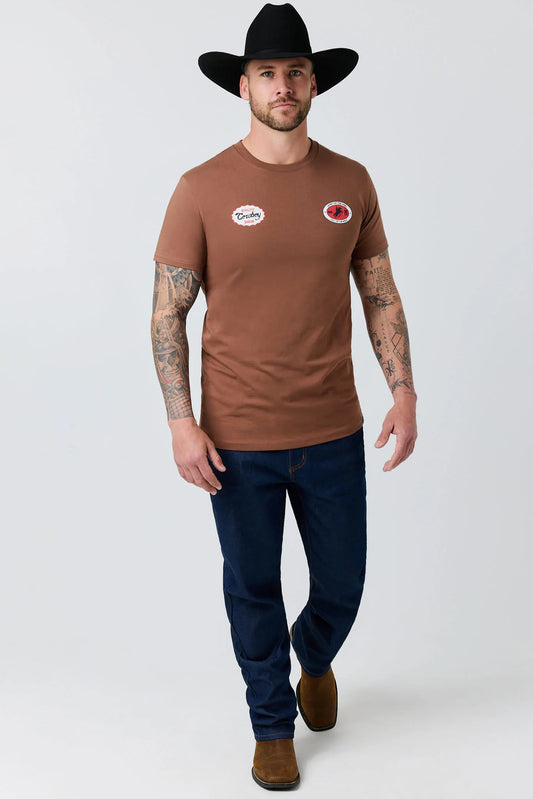 Grayson Men’s Stock Fit T-shirt - Washed Saddle Brown
