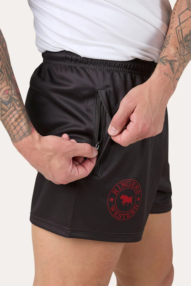 Ringers Unisex Footy Short - Charcoal/Red