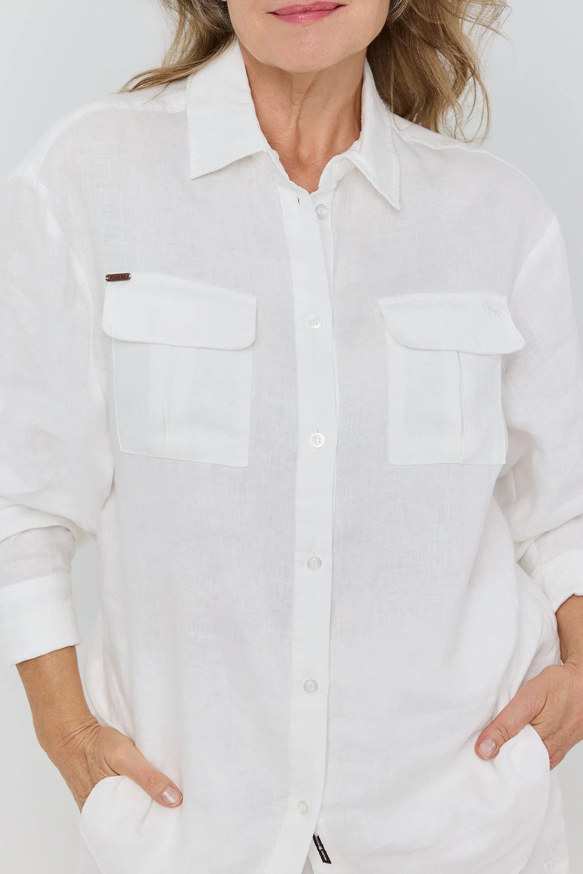 Celine Women’s Oversized Linen Shirt - White