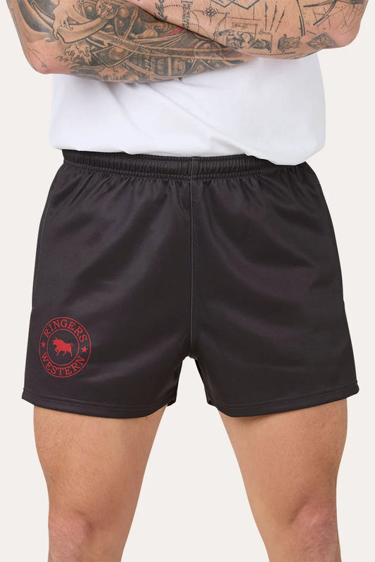 Ringers Unisex Footy Short - Charcoal/Red
