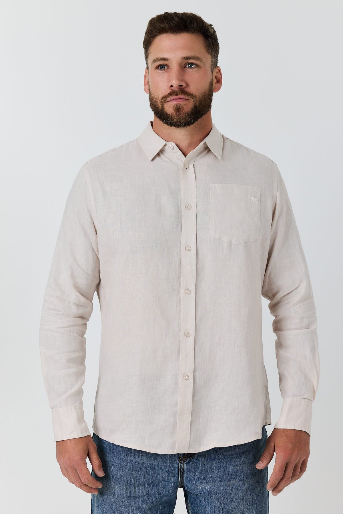 Fieldstone Men’s Linen Shirt - Sand