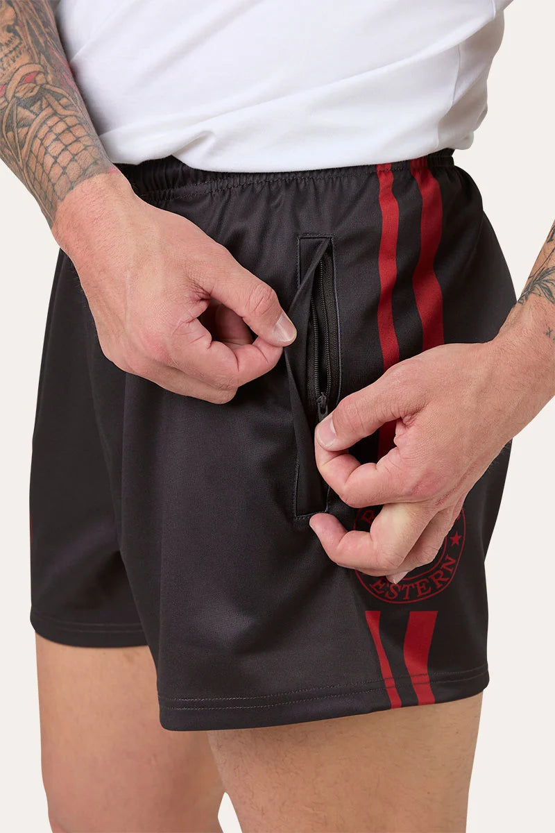 Ringers Unisex Footy Short - Charcoal/Red