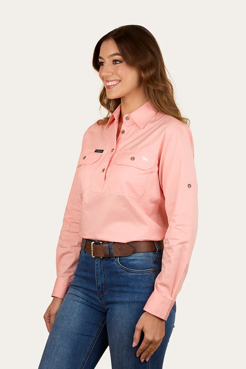 Pentecost River Women’s Half Button Work Shirt - Light Blush
