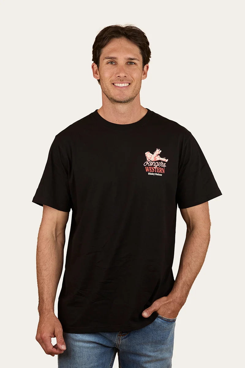 Whiskey Business Men’s Loose Fit T-Shirt - Black