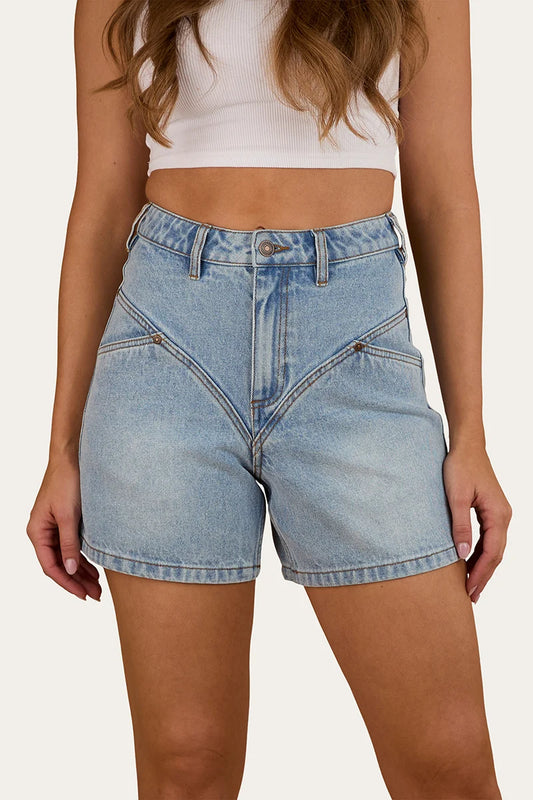 Charlene Womens Denim Shorts- Light Wash Blue