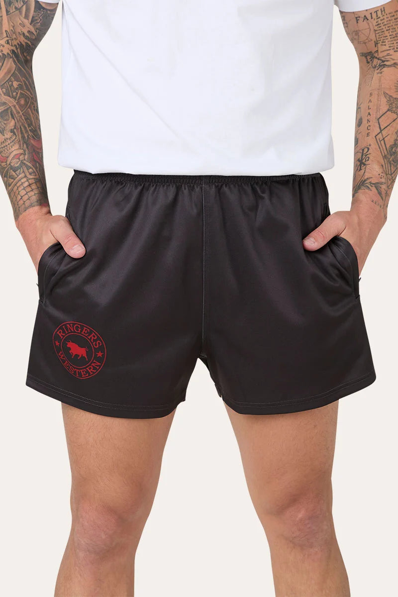 Ringers Unisex Footy Short - Charcoal/Red