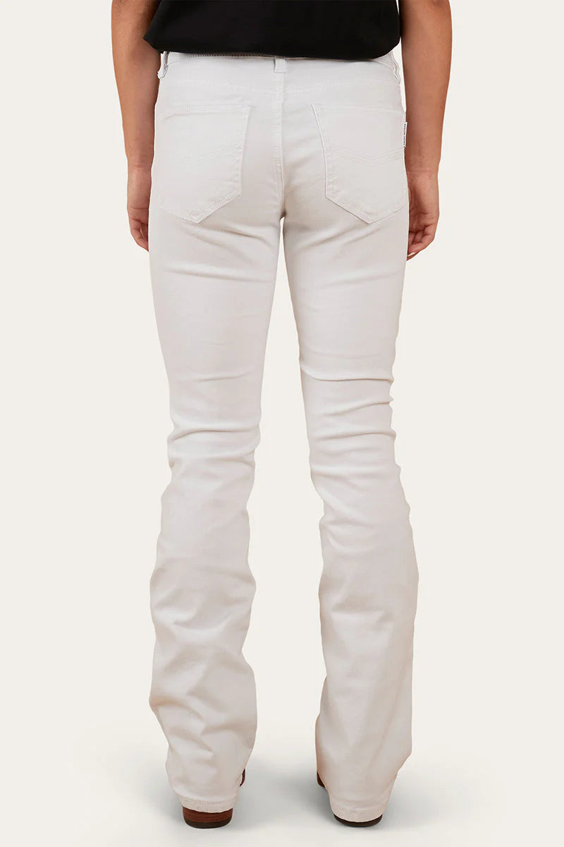 Katherine Women’s Mid Rise Bootleg Jeans White