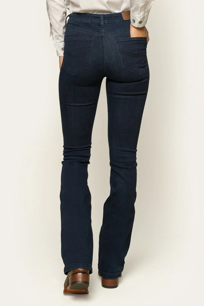 Katherine Womens Mid Rise Bootleg Jeans - Indigo Blue
