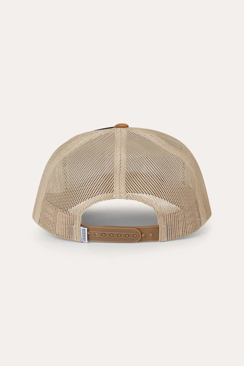 Outback Hide Roadhouse Trucker Cap - Black/Dark Tan