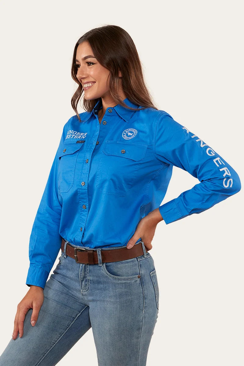 Signature Jillaroo Womens Full Button Work Shirt - Blue