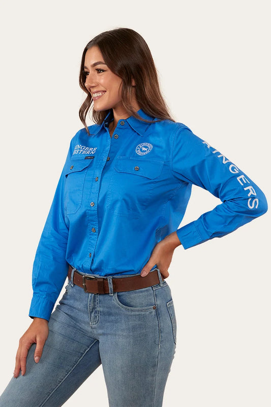 Signature Jillaroo Womens Full Button Work Shirt - Blue